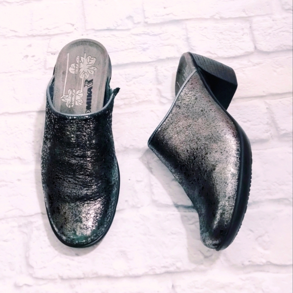 Romika‎ Moro Goring Mokasetta Metallic Mules Clogs